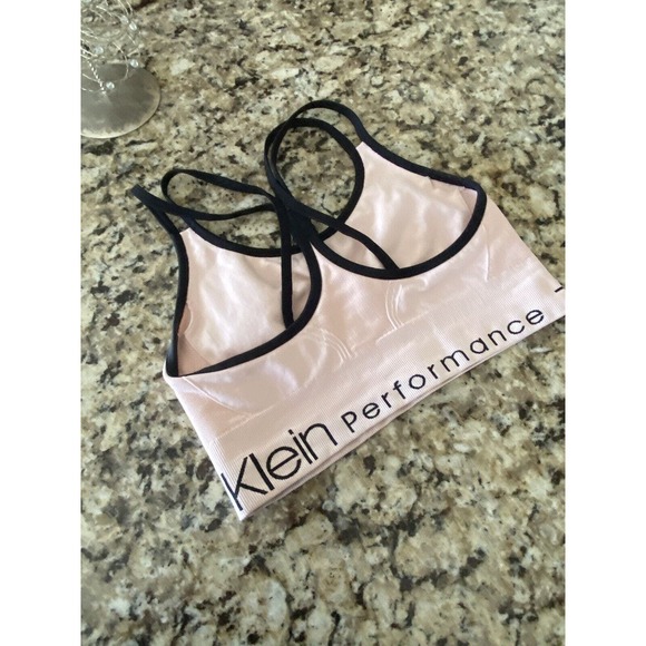 New Calvin Klein Low impact Performance Racerback Pullover Lounge Bra Small Pink - Picture 6 of 6